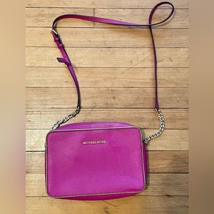 Authentic Hot Pink Michael Kors Cross Body Bag